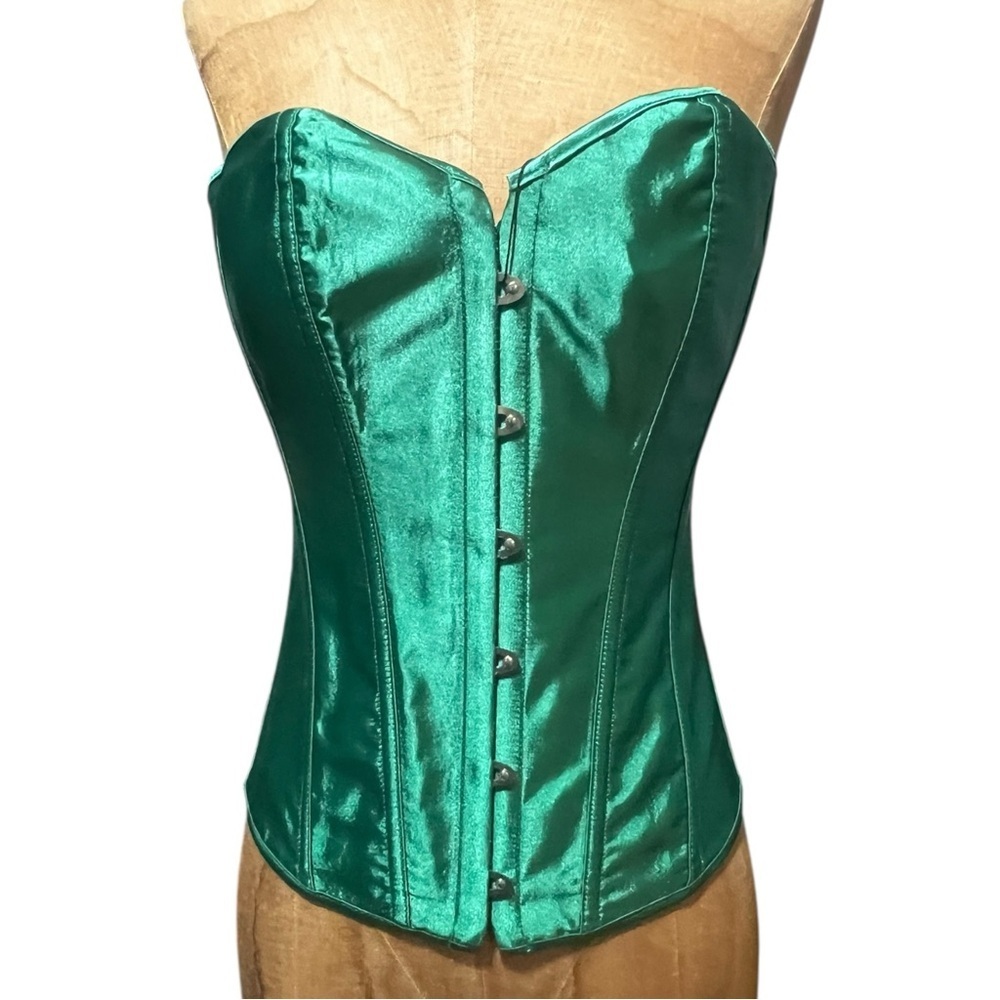 Vibrant Green Costume Satin Corset NWT M
